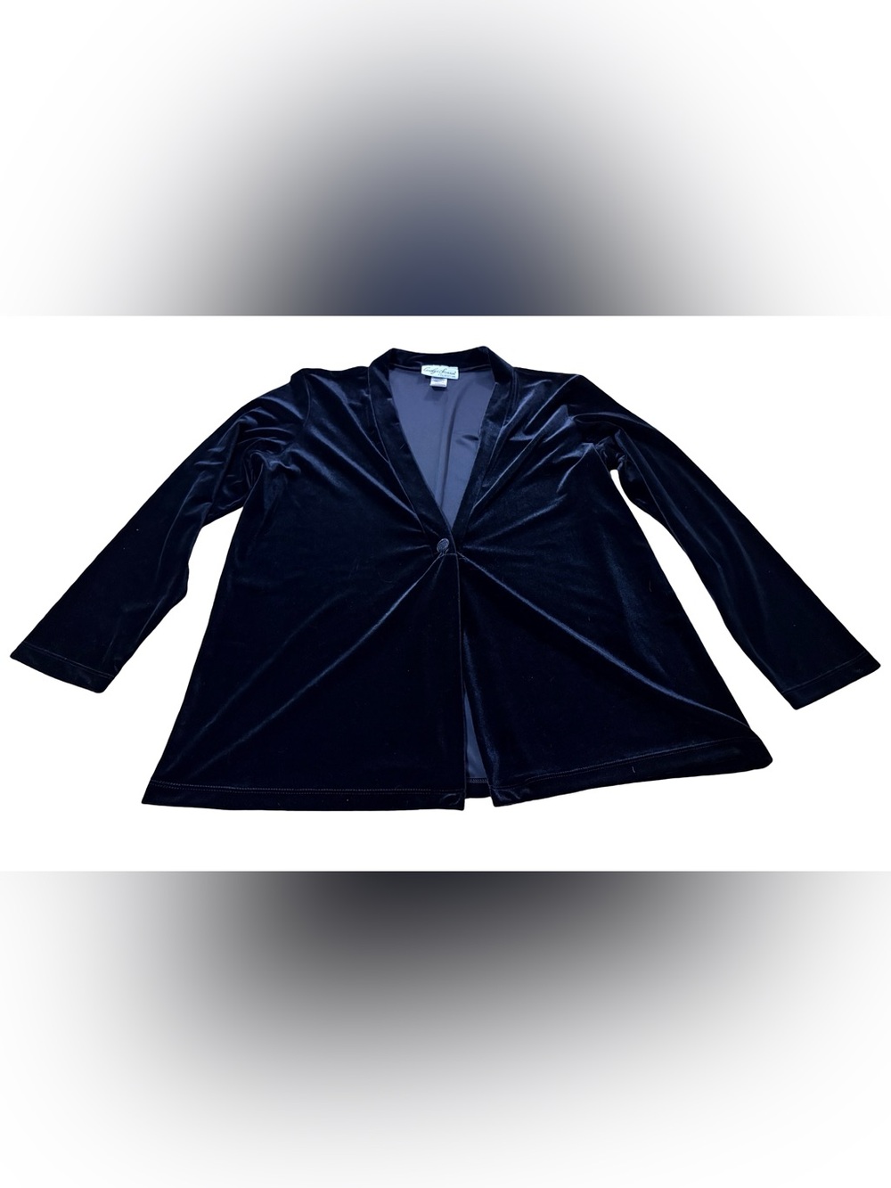 Carolyn Strauss Black Velvet Blazer L Whimsigoth Gothic 90s Y2K Made USA